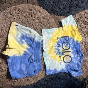 Ralph Lauren Blue and Yellow Tie-Dye Set